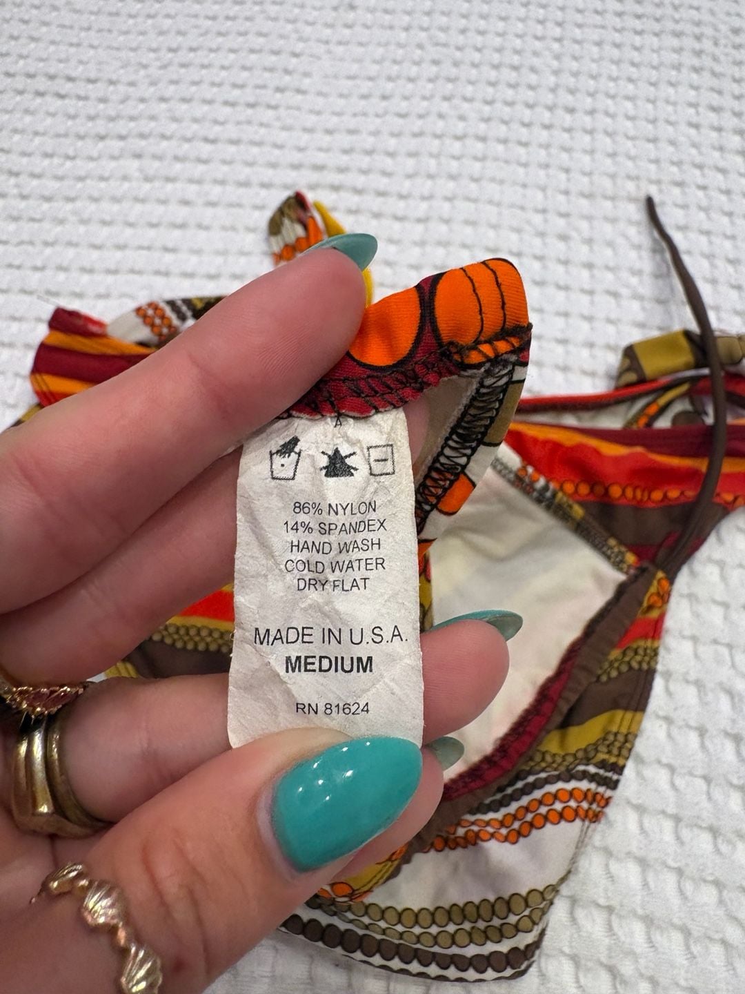 Vintage Y2K Geometric Print Side-Tie Bikini Swimsuit 3