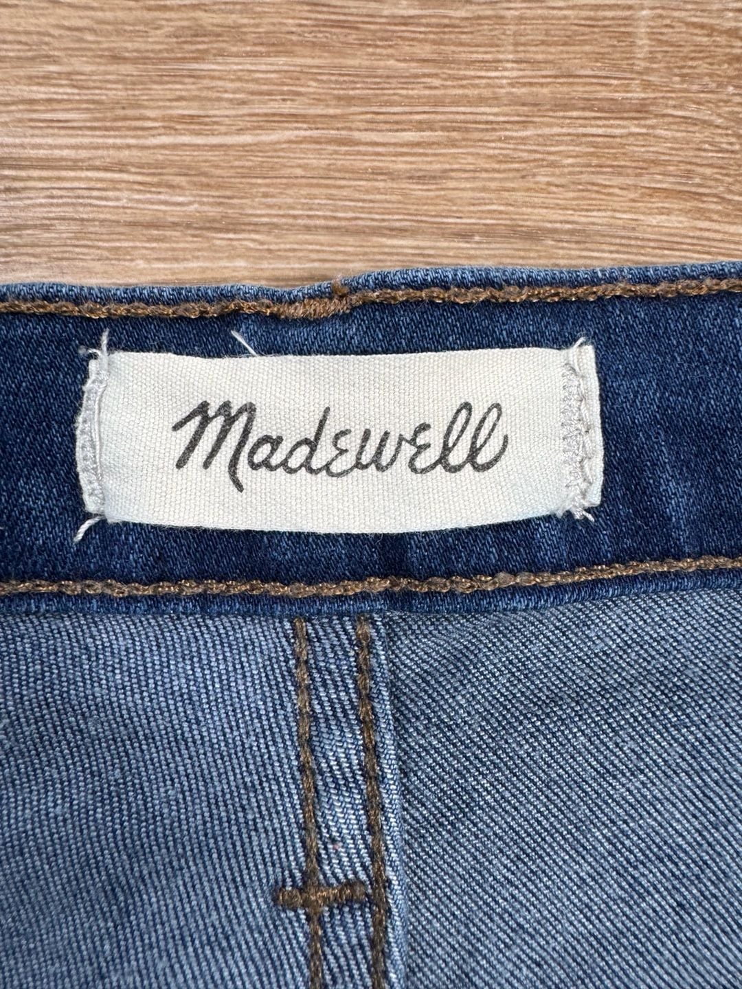 Madewell Roadtripper High Rise Skinny Jeans Raw Hem Distressed Blue Size 27 7