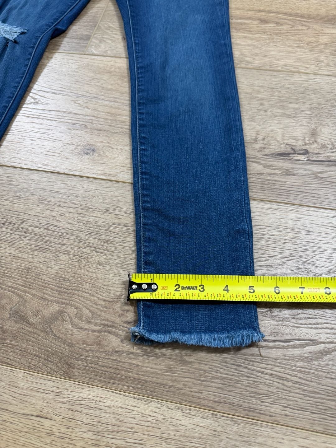 Madewell Roadtripper High Rise Skinny Jeans Raw Hem Distressed Blue Size 27 10
