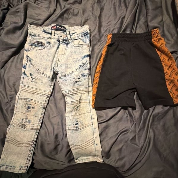 
Phat Farm Boys 4T Moto Jeans D7 Athletic Shorts 2pc Clothing Lot