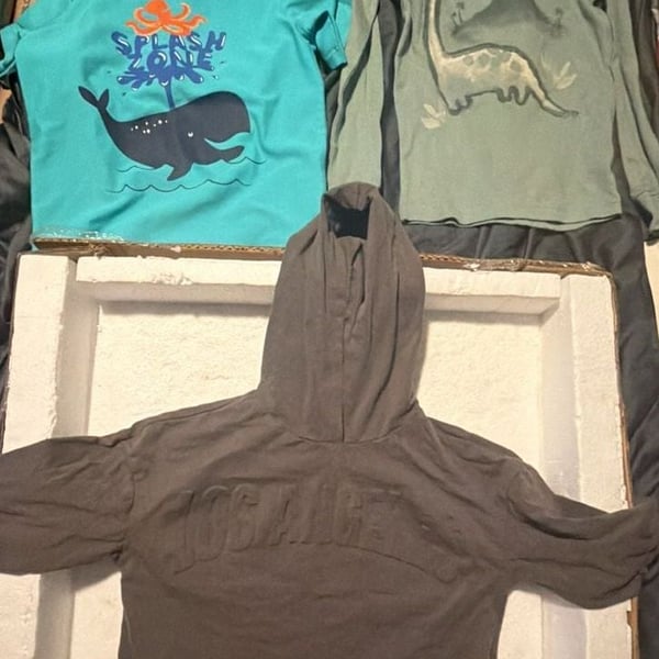 Boys 5T Clothing Lot 3pc Hoodie Dinosaur Whale Graphic T Shirts Tops