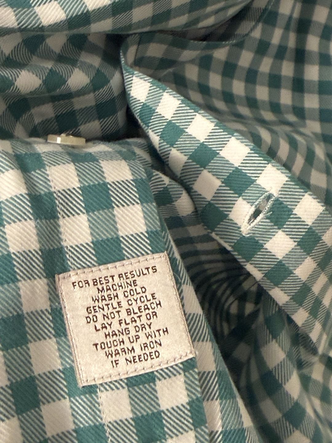 Peter Millar Men's Long Sleeve Green Gingham Check Button-Down Shirt 8