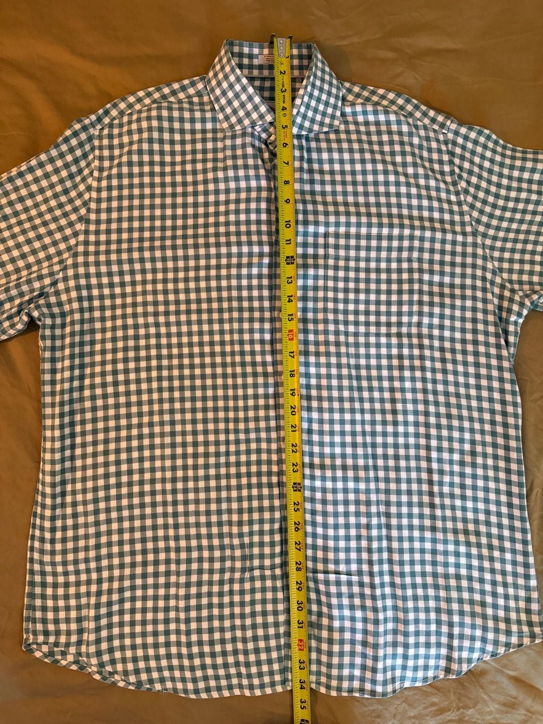 Peter Millar Men's Long Sleeve Green Gingham Check Button-Down Shirt 11