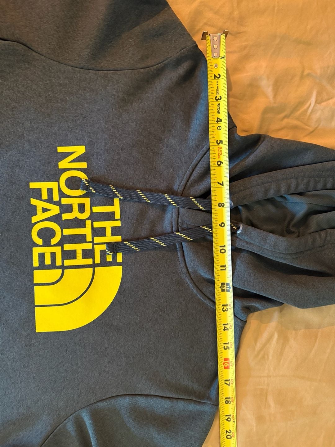 The North Face Men's Half Dome Pullover Hoodie in Dark Green with Yellow Logo 11