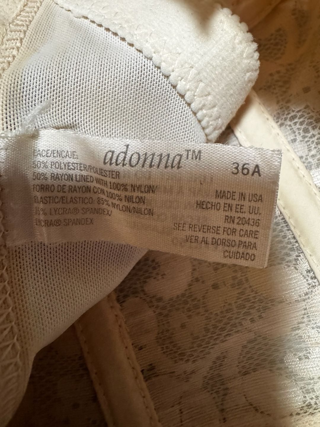 Adonna Vintage Coquette Lace Bra Bridal Lingerie Cottagecore 70’s/80’s Retro 4