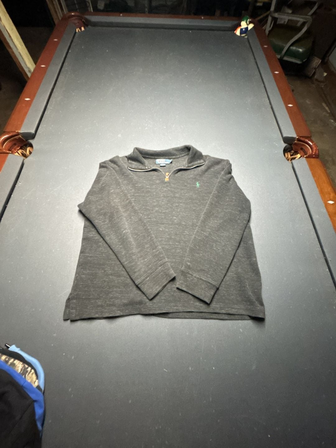 Polo Ralph Lauren Estate Rib Quarter-Zip Pullover Sweater Dark Grey 2