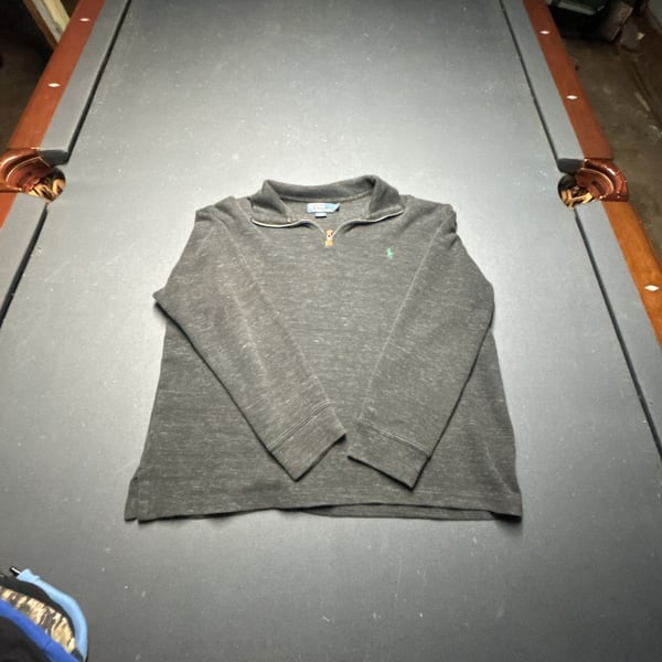 Polo Ralph Lauren Estate Rib Quarter-Zip Pullover Sweater Dark Grey