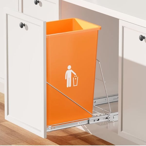 Pull Out Kitchen Trash Can Under Cabinet, Adjustable Slider Under Sink Rack