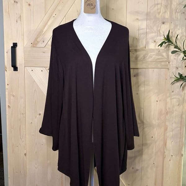 S M OR L Azules Open Front Lightweight Drape Cardigan with Flared Sleeves