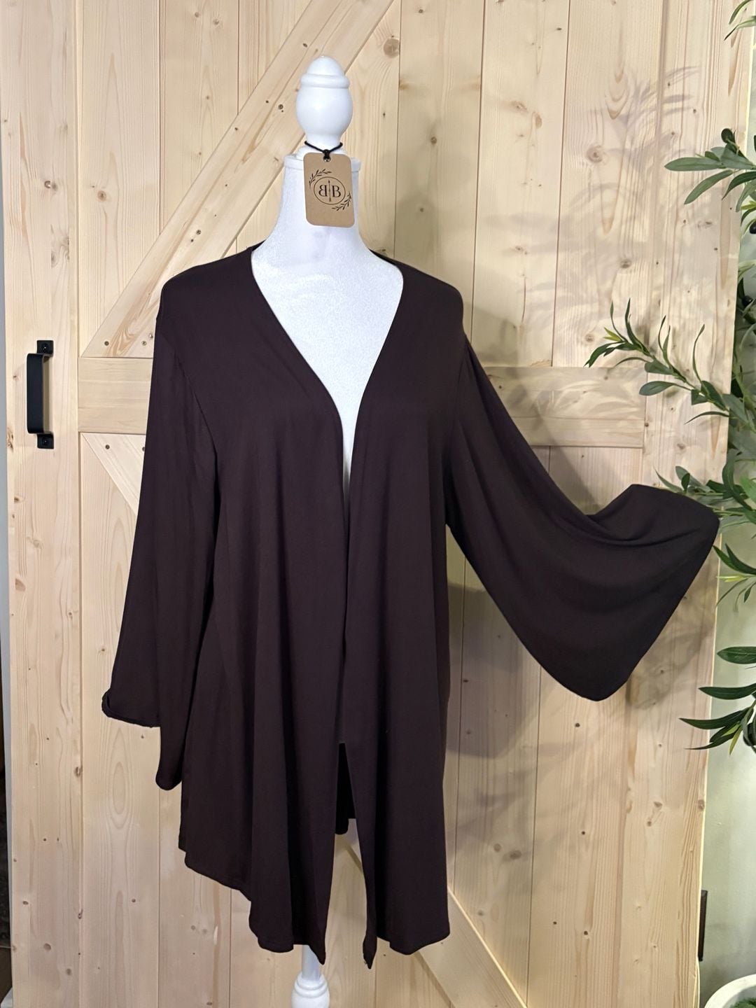 S M OR L Azules Open Front Lightweight Drape Cardigan with Flared Sleeves 3