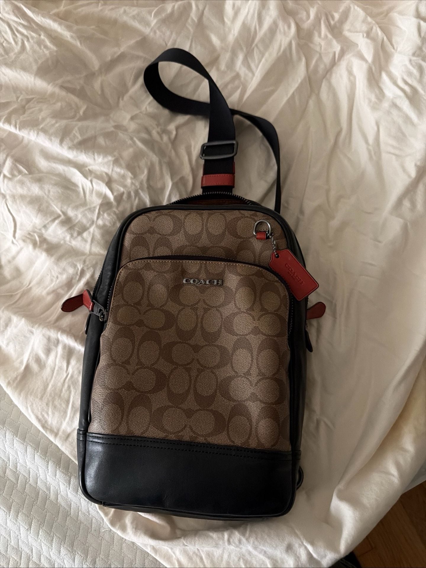 Coach Graham Pack in Signature Canvas with Colorblock Leather Trim 2