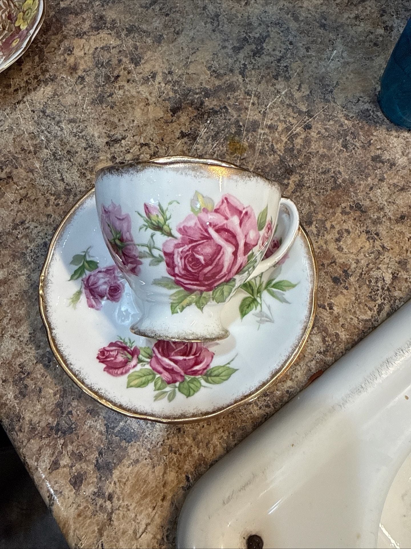 Royal Standard Orleans Rose Pink Rose Bone China Teacup and Saucer 1