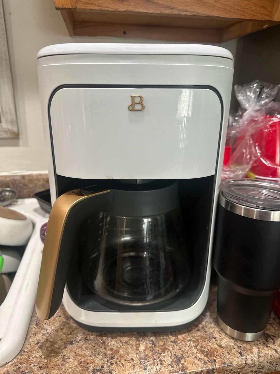 Beautiful by Drew Barrymore 12-Cup Programmable Coffee Maker in White Icing 1