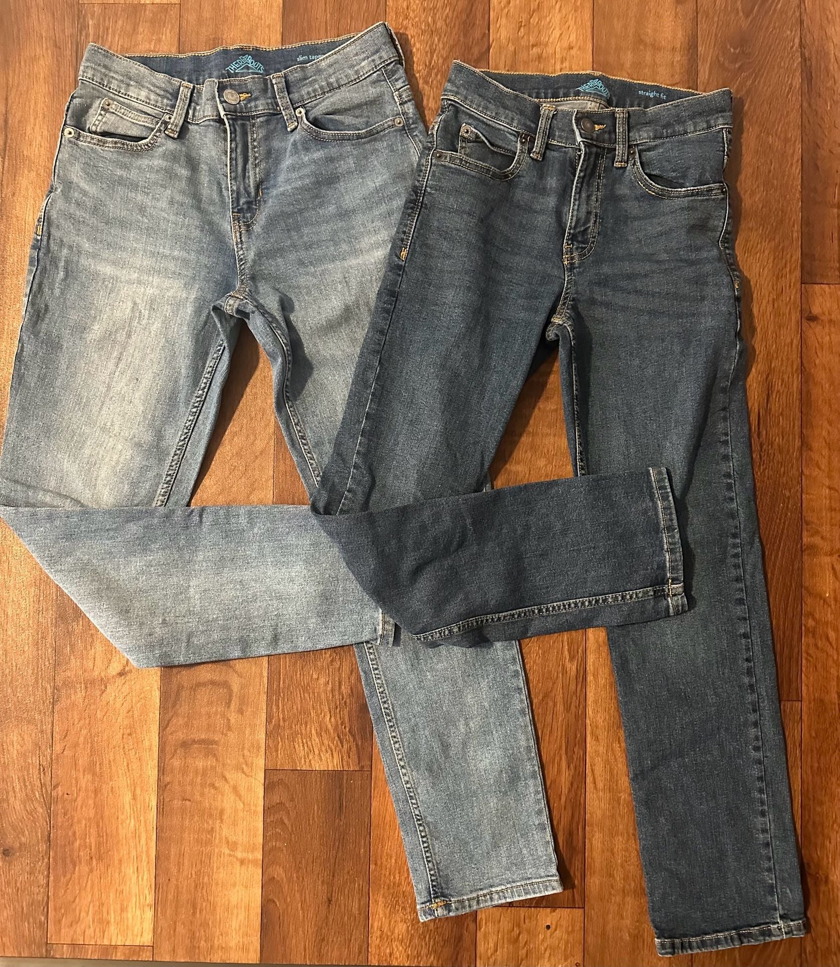 Thereabouts Boys Denim Jeans Bundle - One Slim Taper and One Straight Fit Boys size 12 1