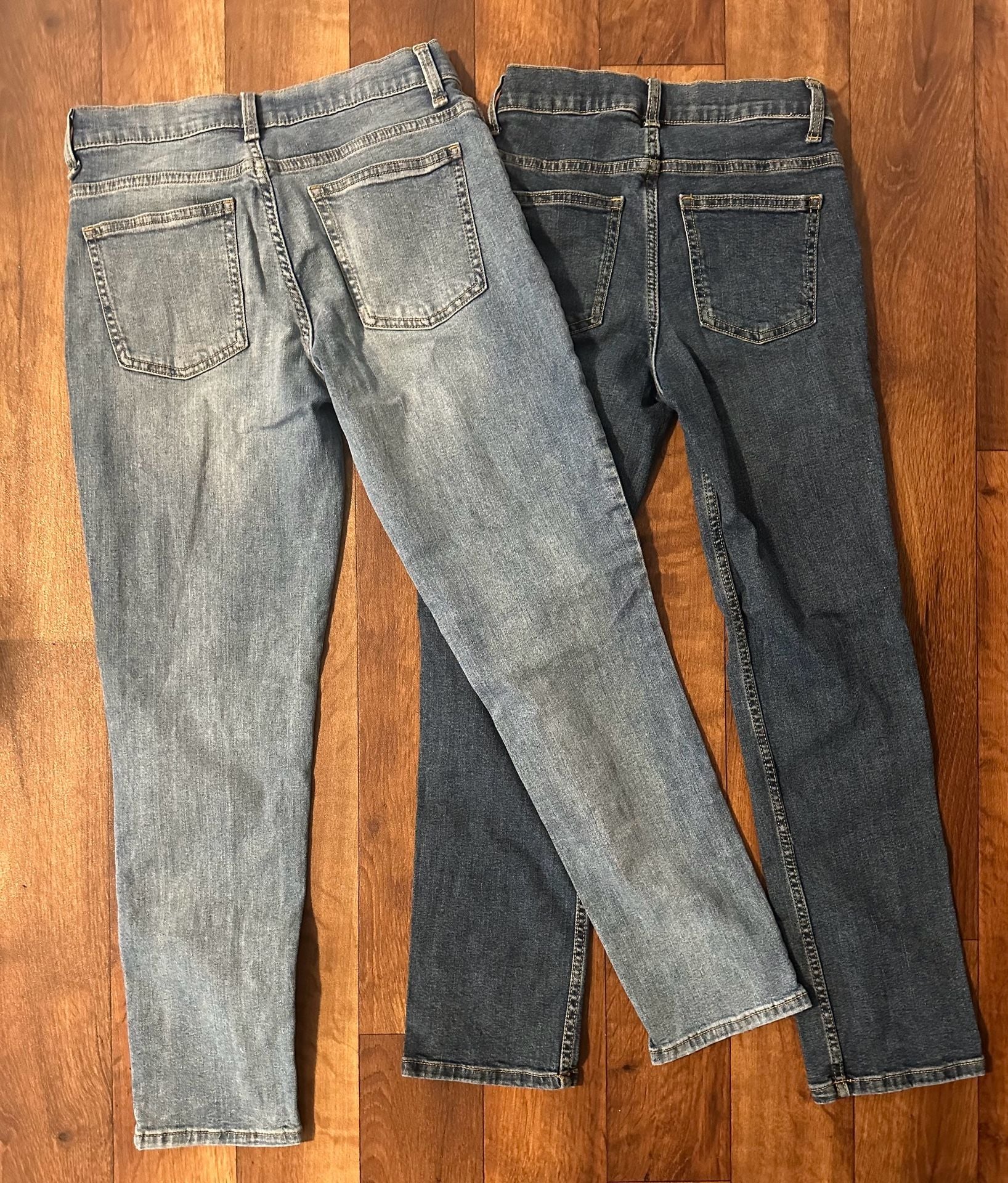 Thereabouts Boys Denim Jeans Bundle - One Slim Taper and One Straight Fit Boys size 12 2