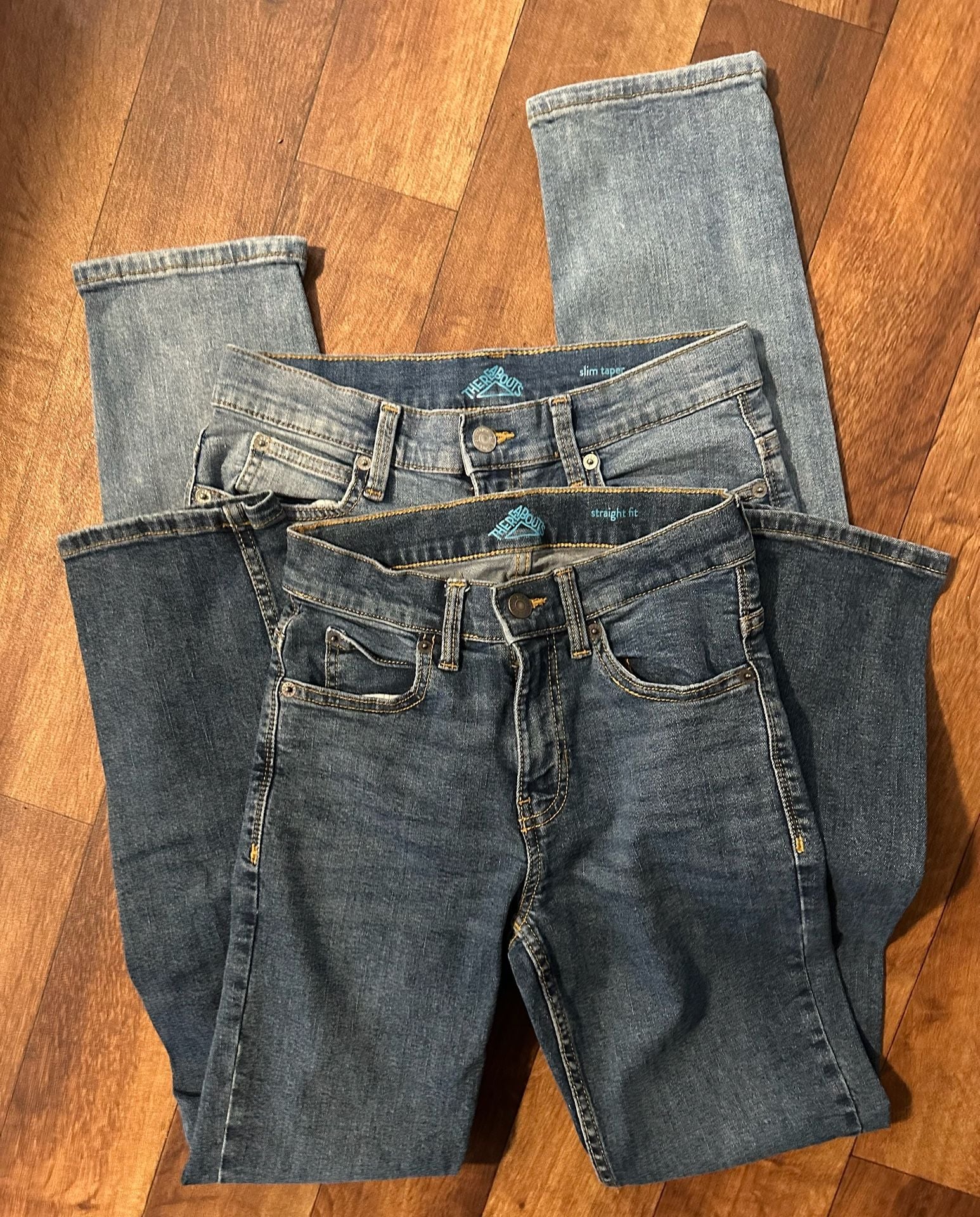 Thereabouts Boys Denim Jeans Bundle - One Slim Taper and One Straight Fit Boys size 12 3