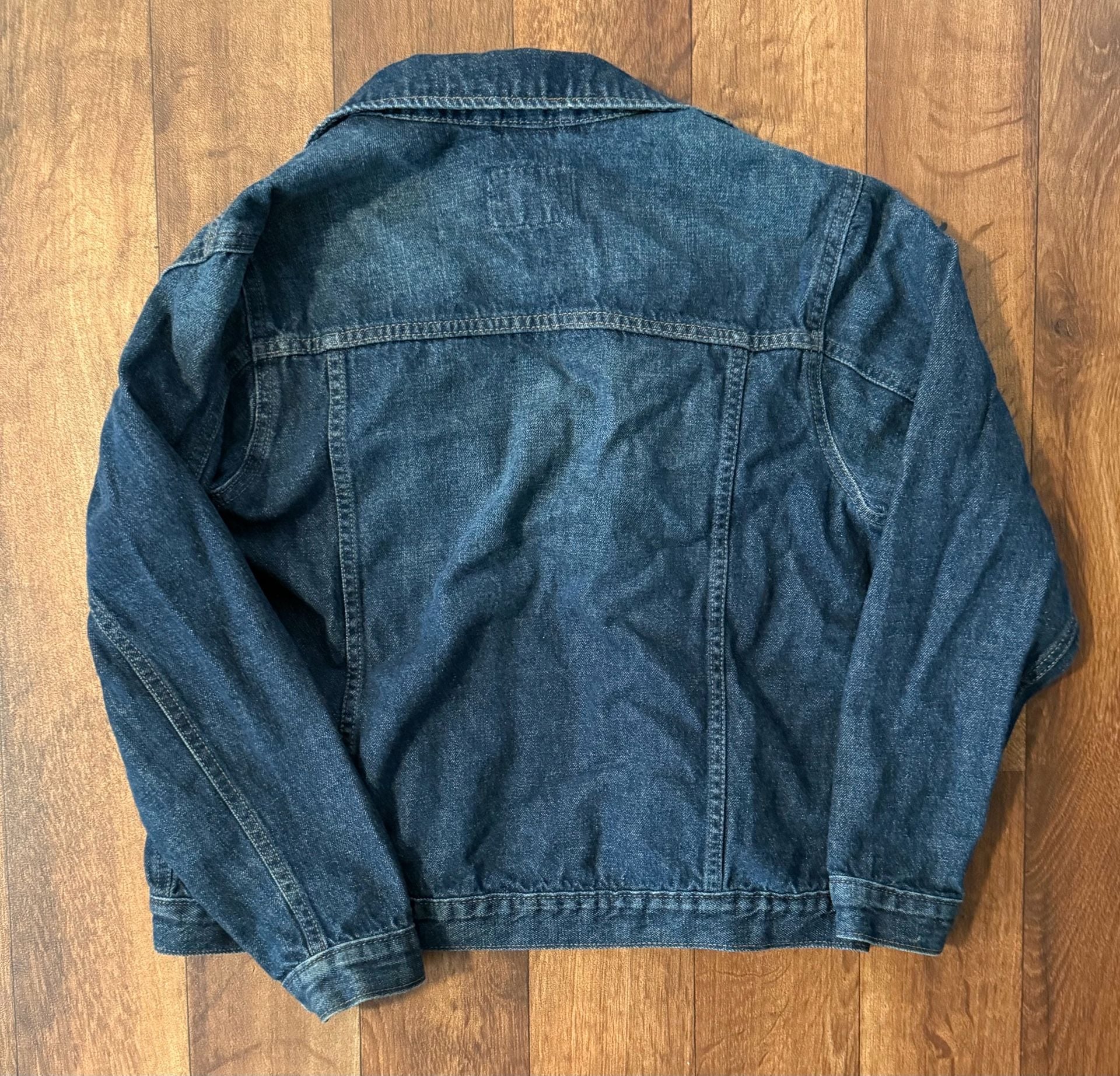 The Children's Place Boy's Dark Wash Denim Trucker Jacket Size Large 10/12 4
