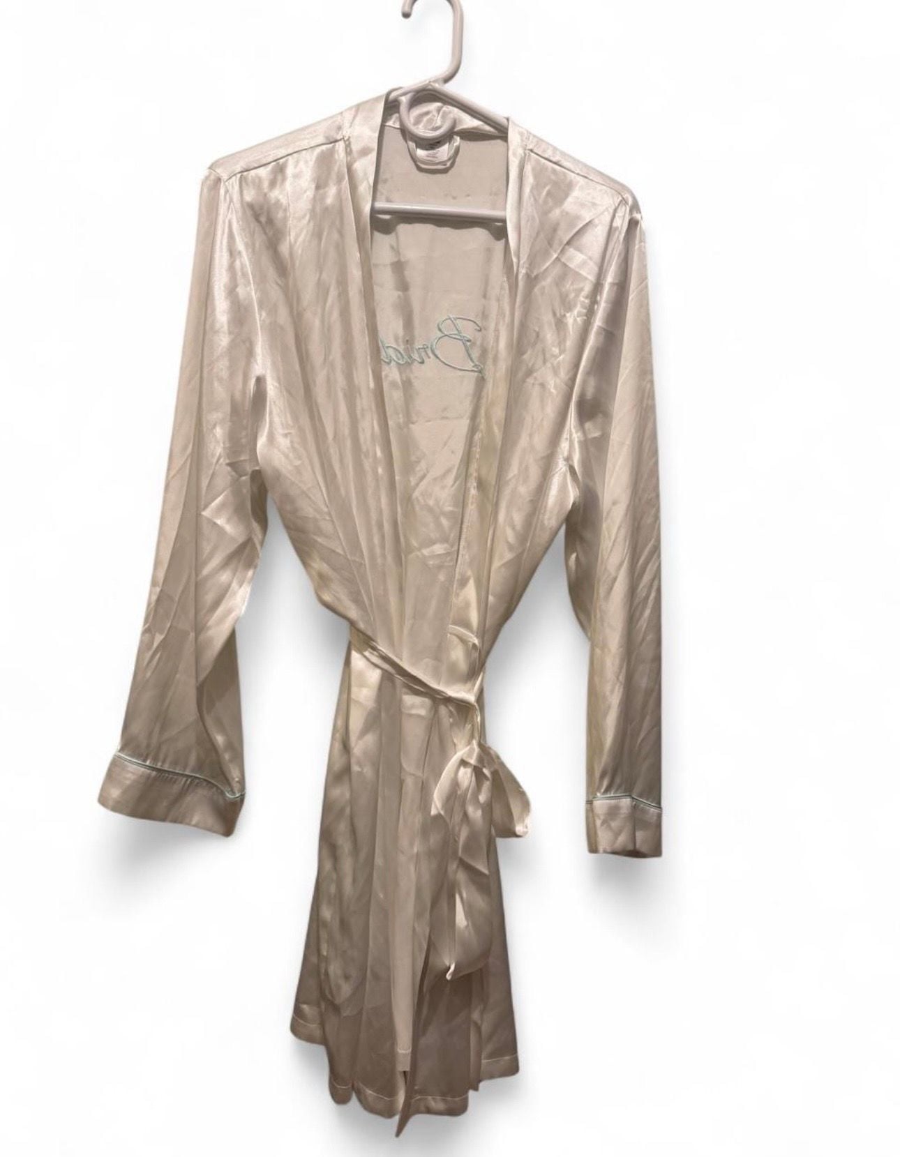 Apt. 9 Intimates Bridal Satin Robe in White with 'Bride' Embroidery 2