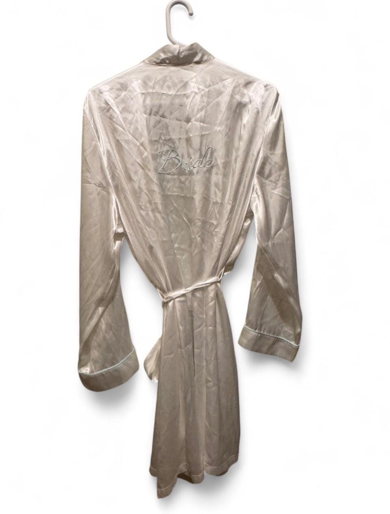 Apt. 9 Intimates Bridal Satin Robe in White with 'Bride' Embroidery 5