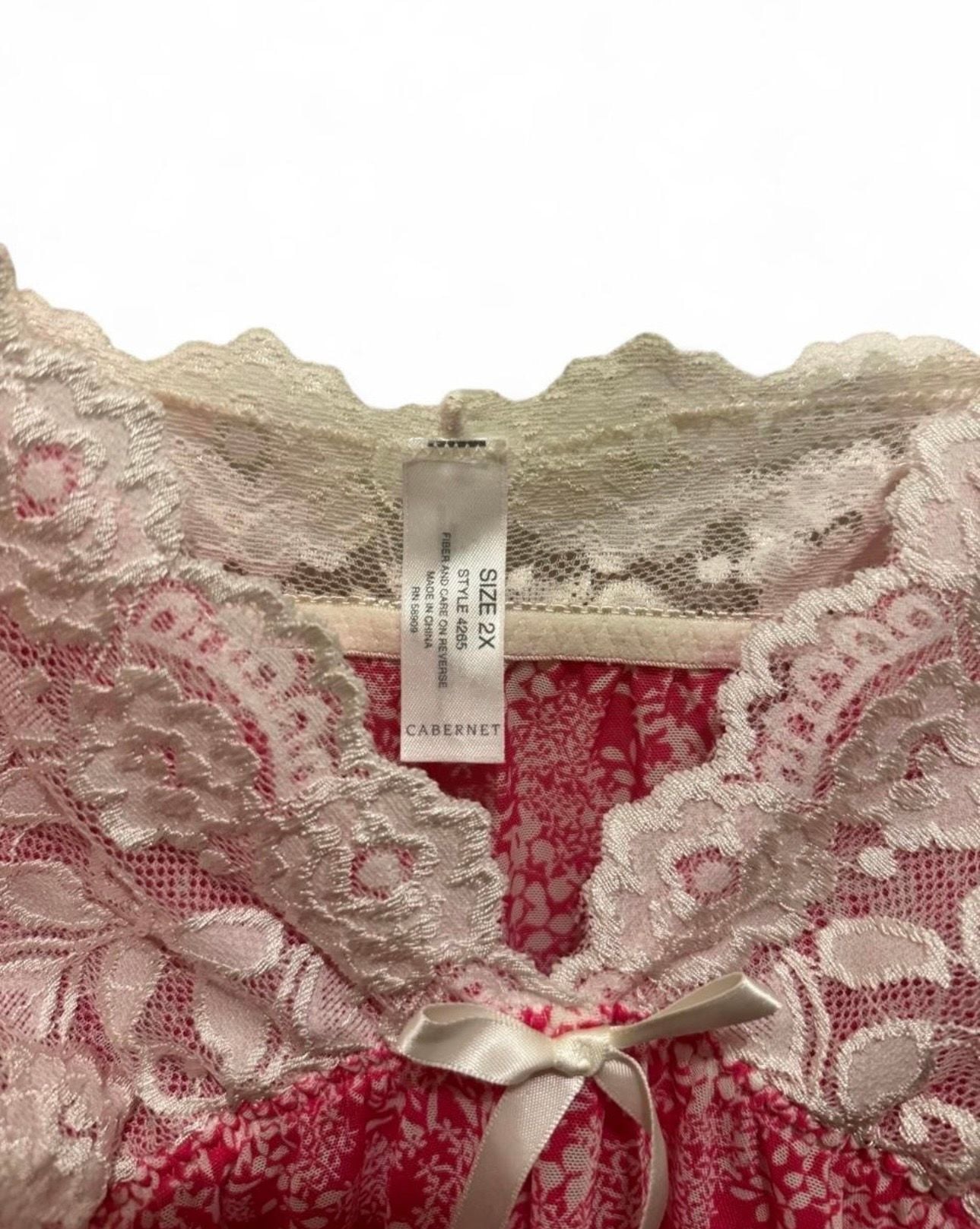 Cabernet Floral Lace-Trim Babydoll Camisole and Matching Panty Set 2
