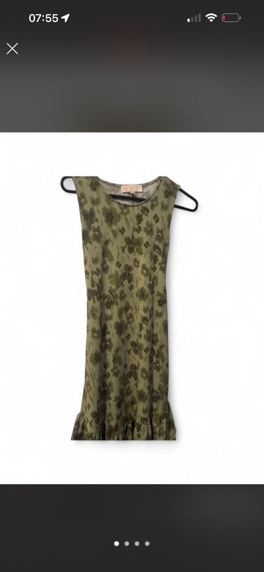 MICHAEL Michael Kors Sleeveless Green Floral Ruffle Hem Dress 2
