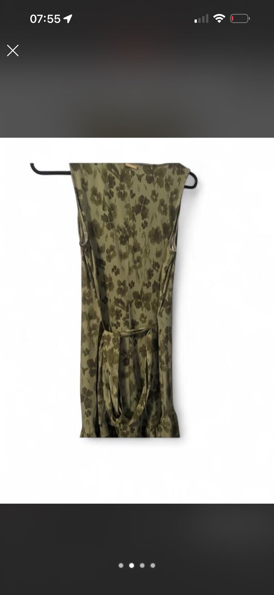 MICHAEL Michael Kors Sleeveless Green Floral Ruffle Hem Dress 3