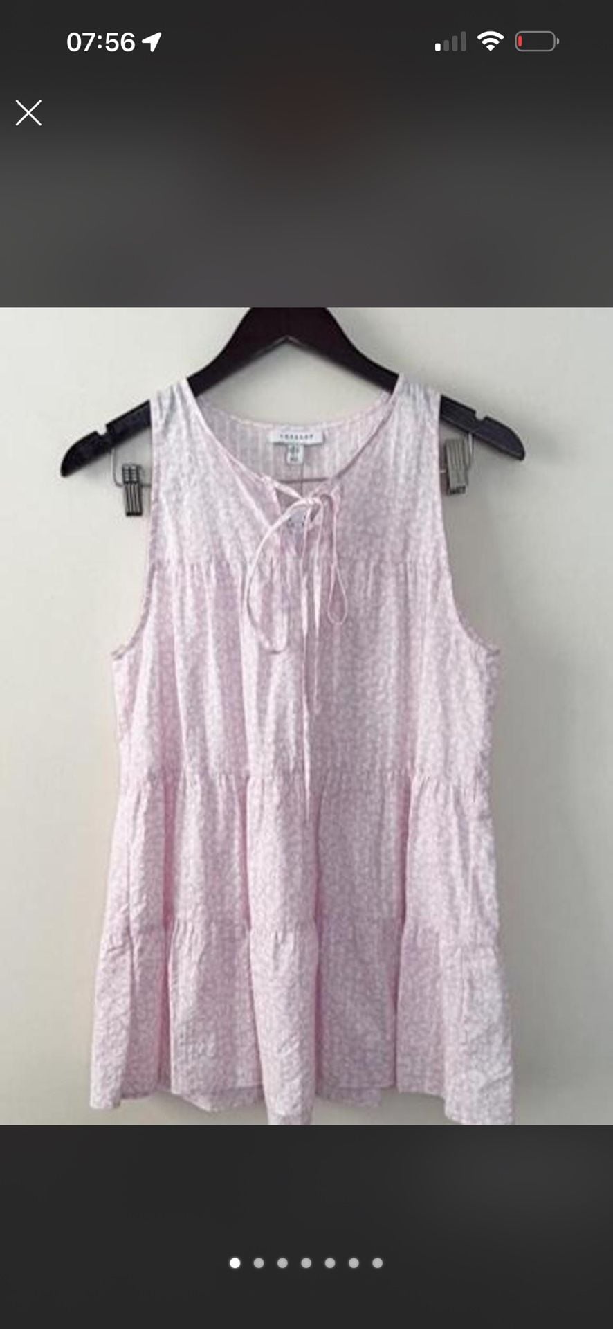 Topshop Pink Animal Print Sleeveless Tiered Smock Blouse 2