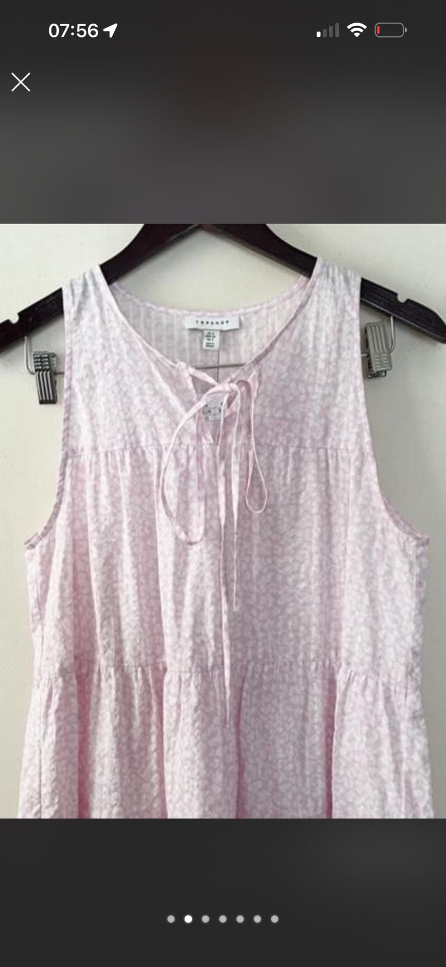 Topshop Pink Animal Print Sleeveless Tiered Smock Blouse 3