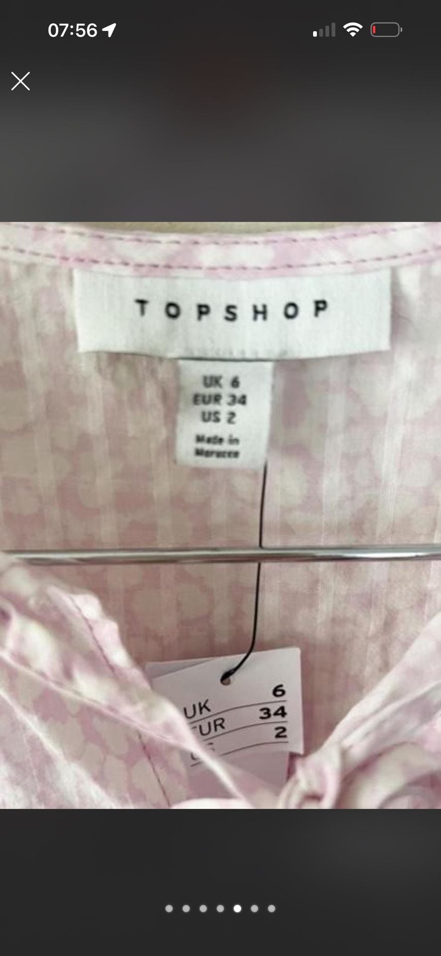 Topshop Pink Animal Print Sleeveless Tiered Smock Blouse 5