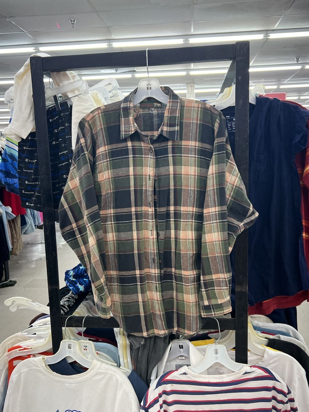 Aintree Vintage Plaid Long Sleeve Button-Down Shirt 2