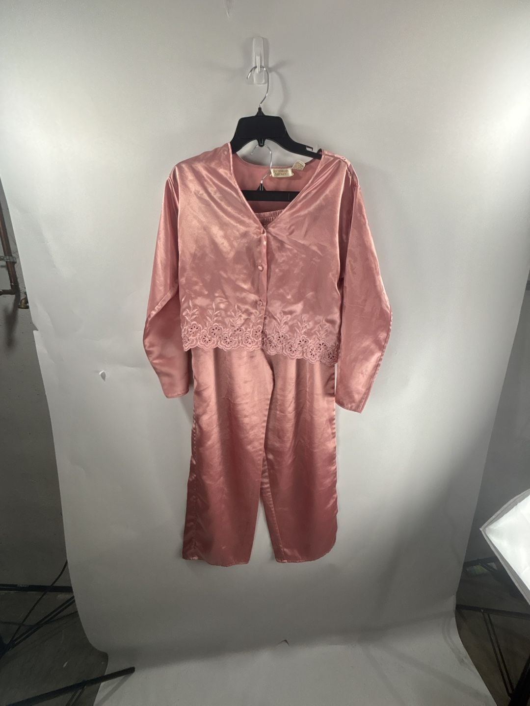 Vintage Victoria's Secret Gold Label Pajama Set with Embroidered Trim 1