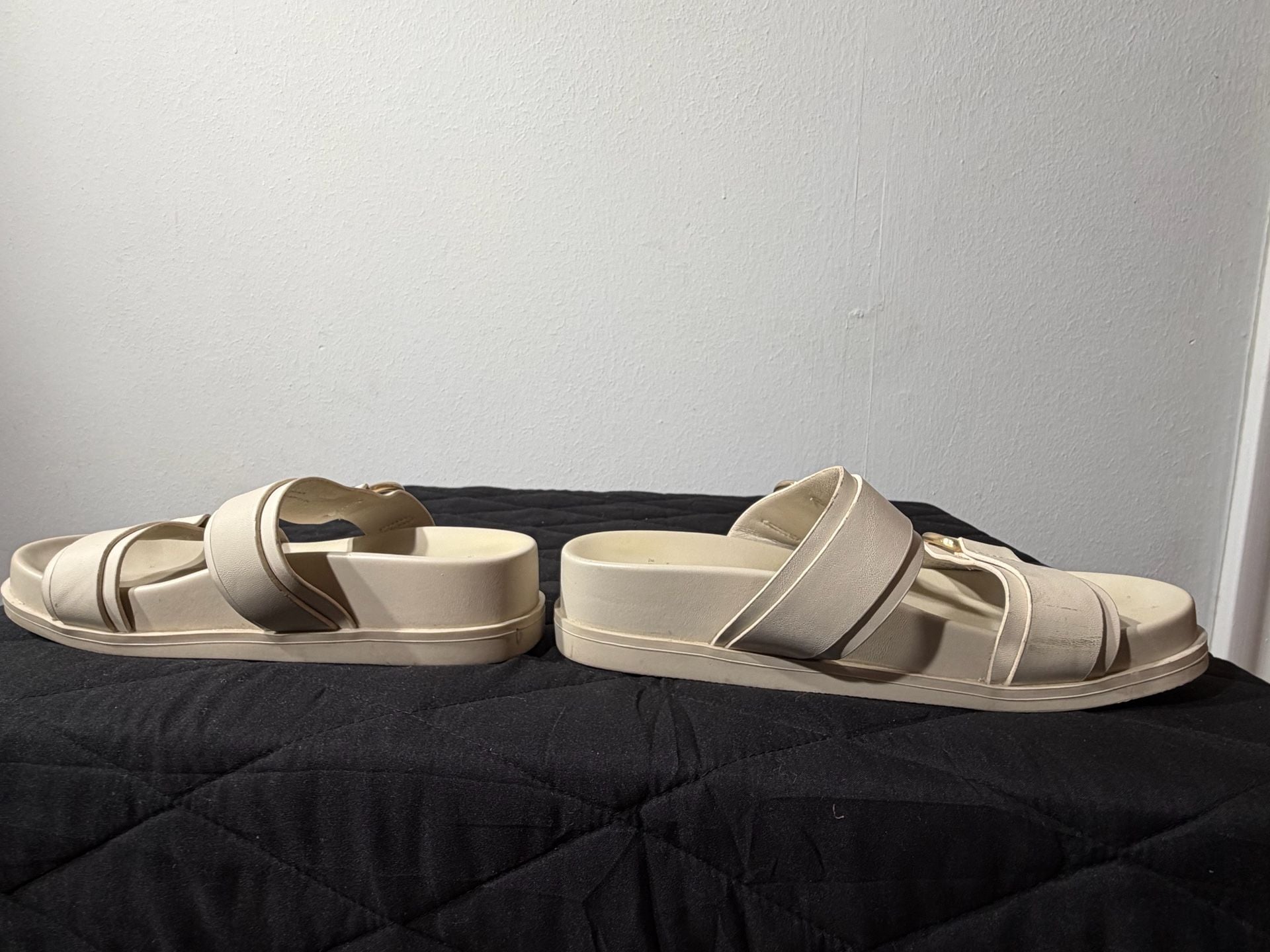 A New Day Marcy Two-Band Buckle Footbed Sandals in Cream 5