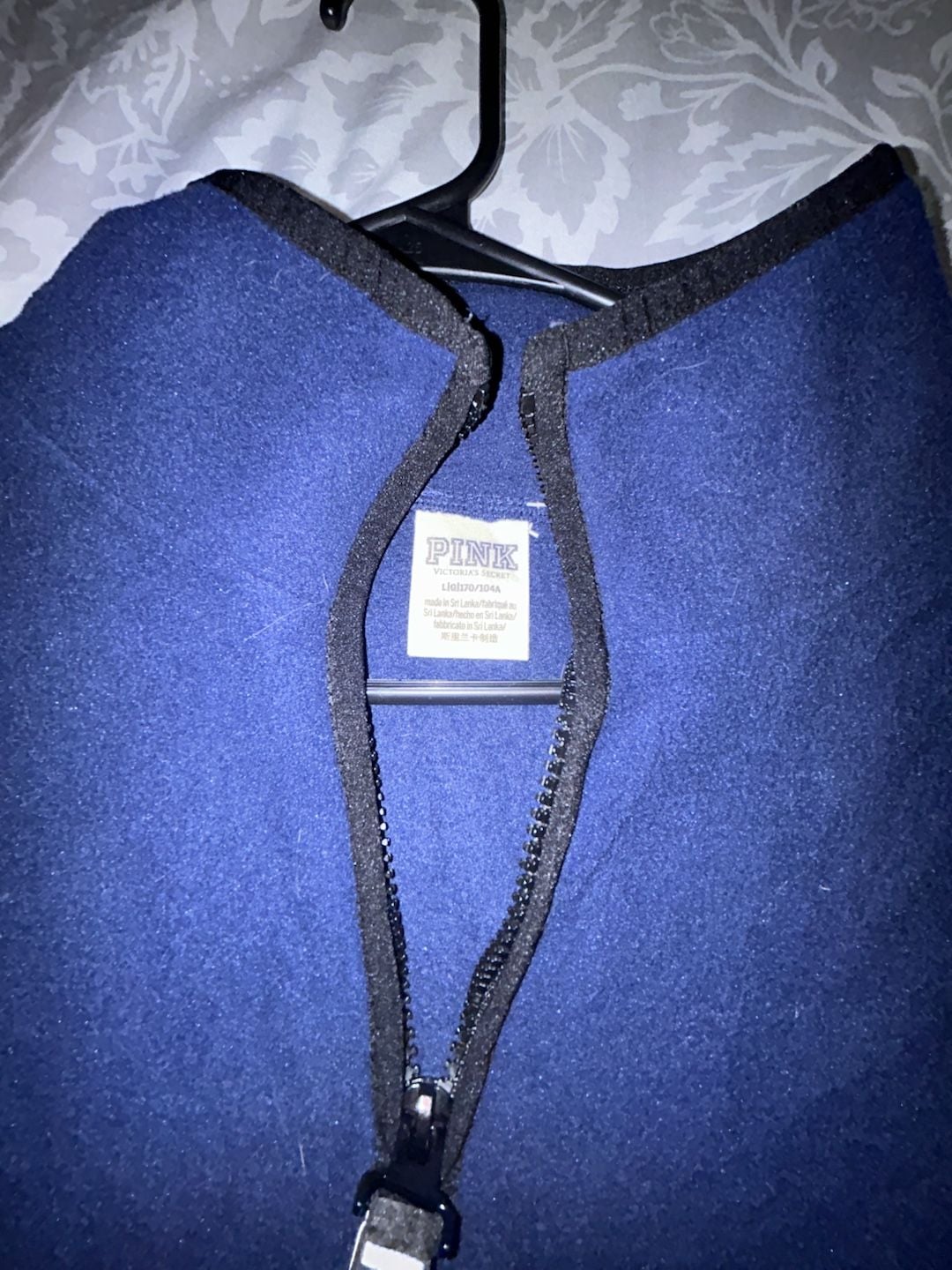 PINK Victoria's Secret Women's Blue Fleece Quarter-Zip Pullover Sweatshirt 3