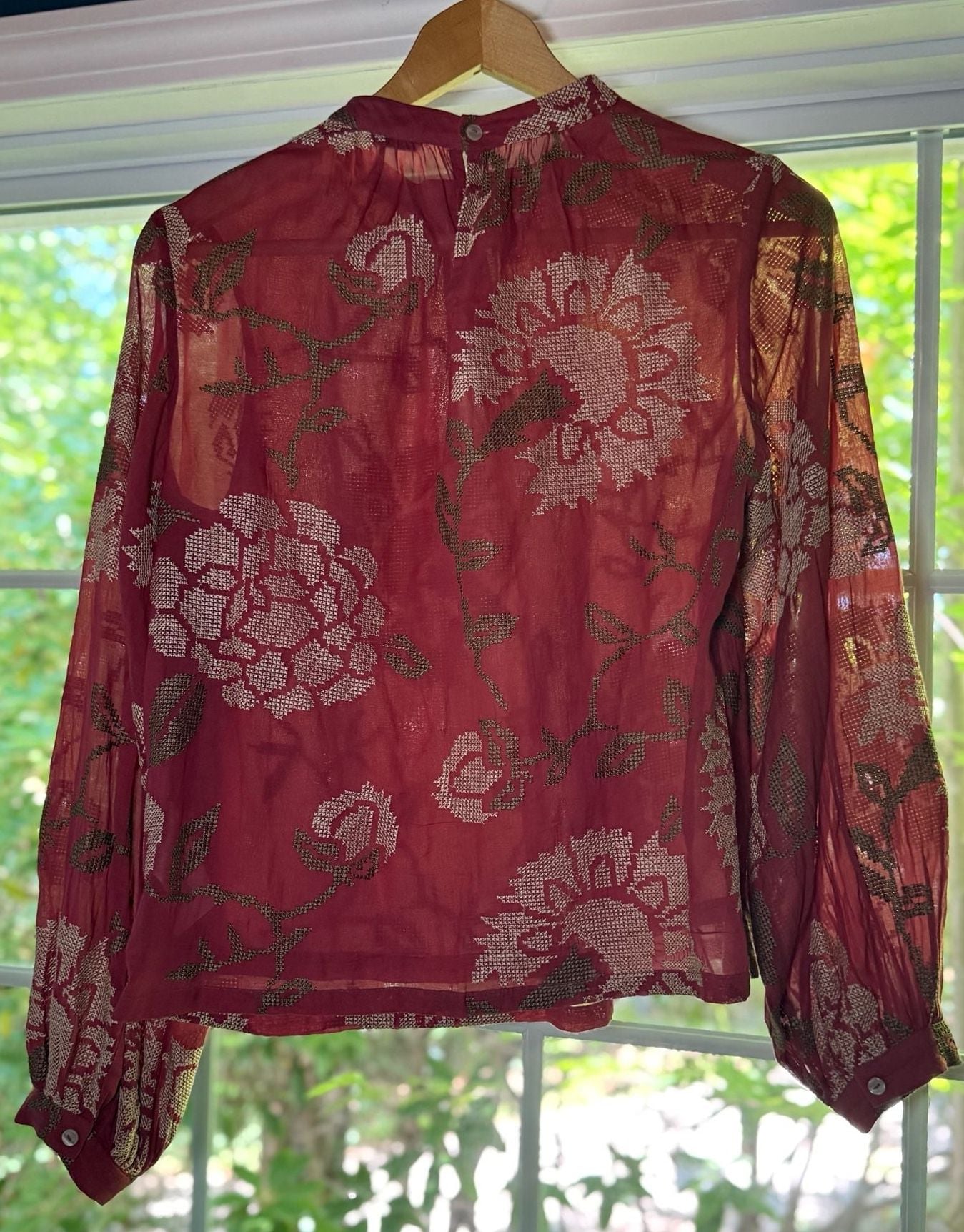Payal Pratap for Anthropologie Rhododendron Embroidered Blouse 4