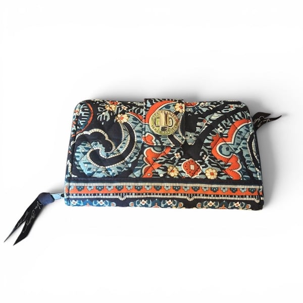 Vera Bradley Turn Lock Quilted Wallet in Marrakesh Pattern