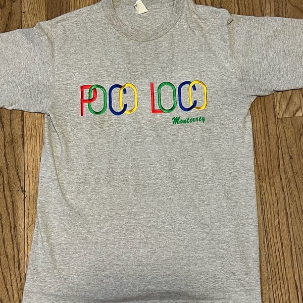 Vintage 90s Poco Loco Club Monterrey Embroidered Grey T-Shirt