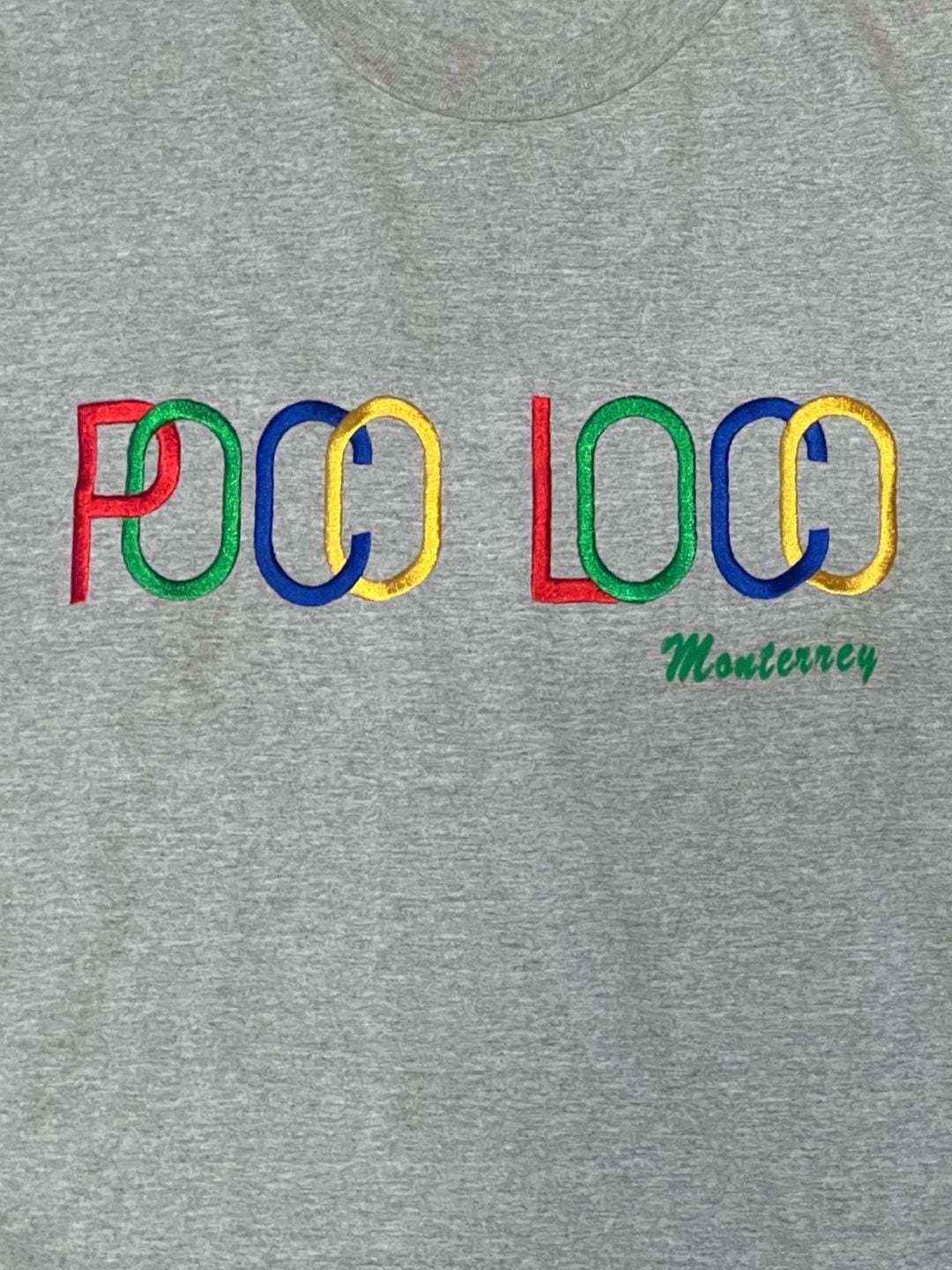 Vintage 90s Poco Loco Club Monterrey Embroidered Grey T-Shirt 3
