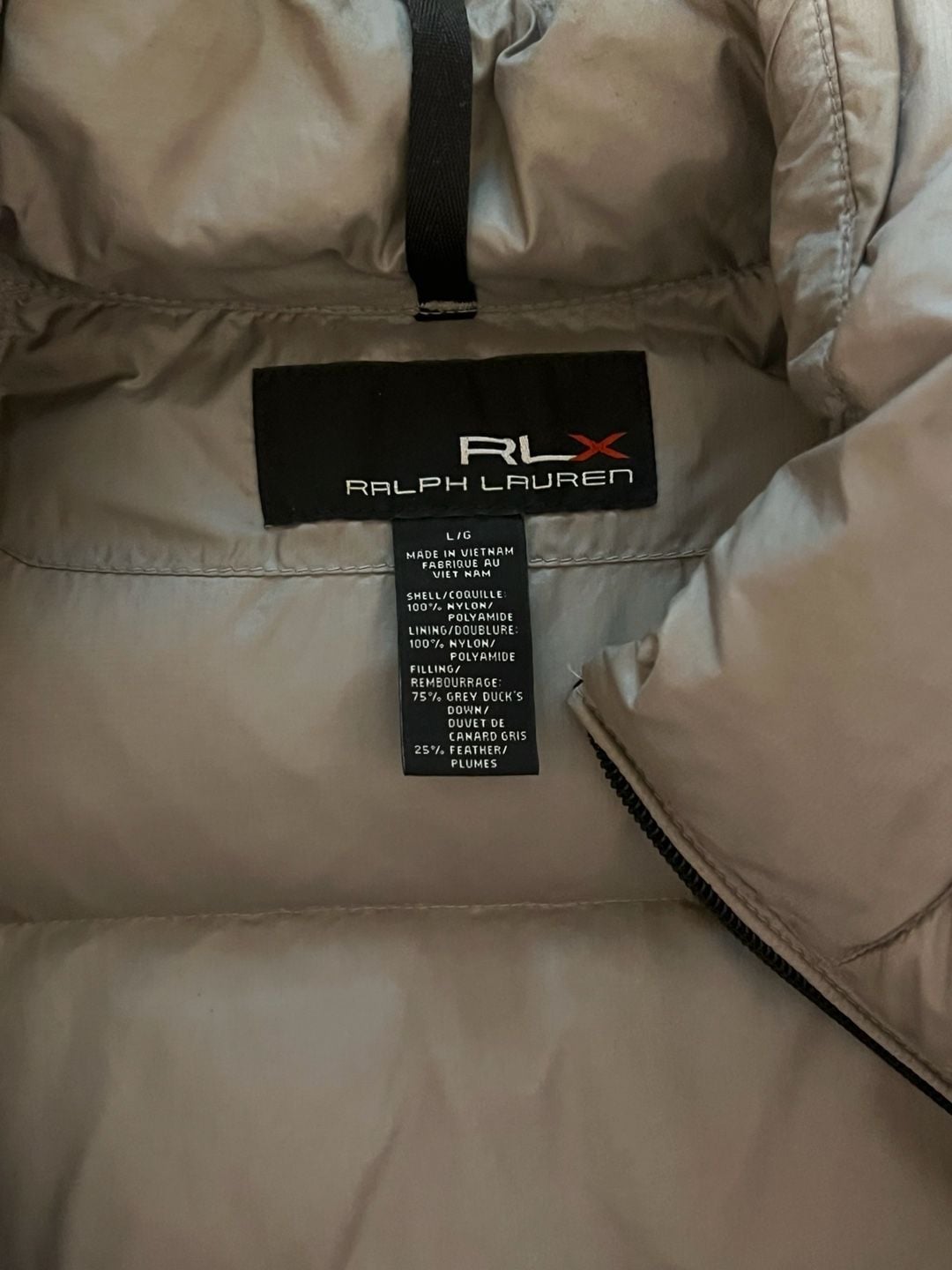RLX Ralph Lauren Down-Filled Puffer Vest, Silver, Size L 3