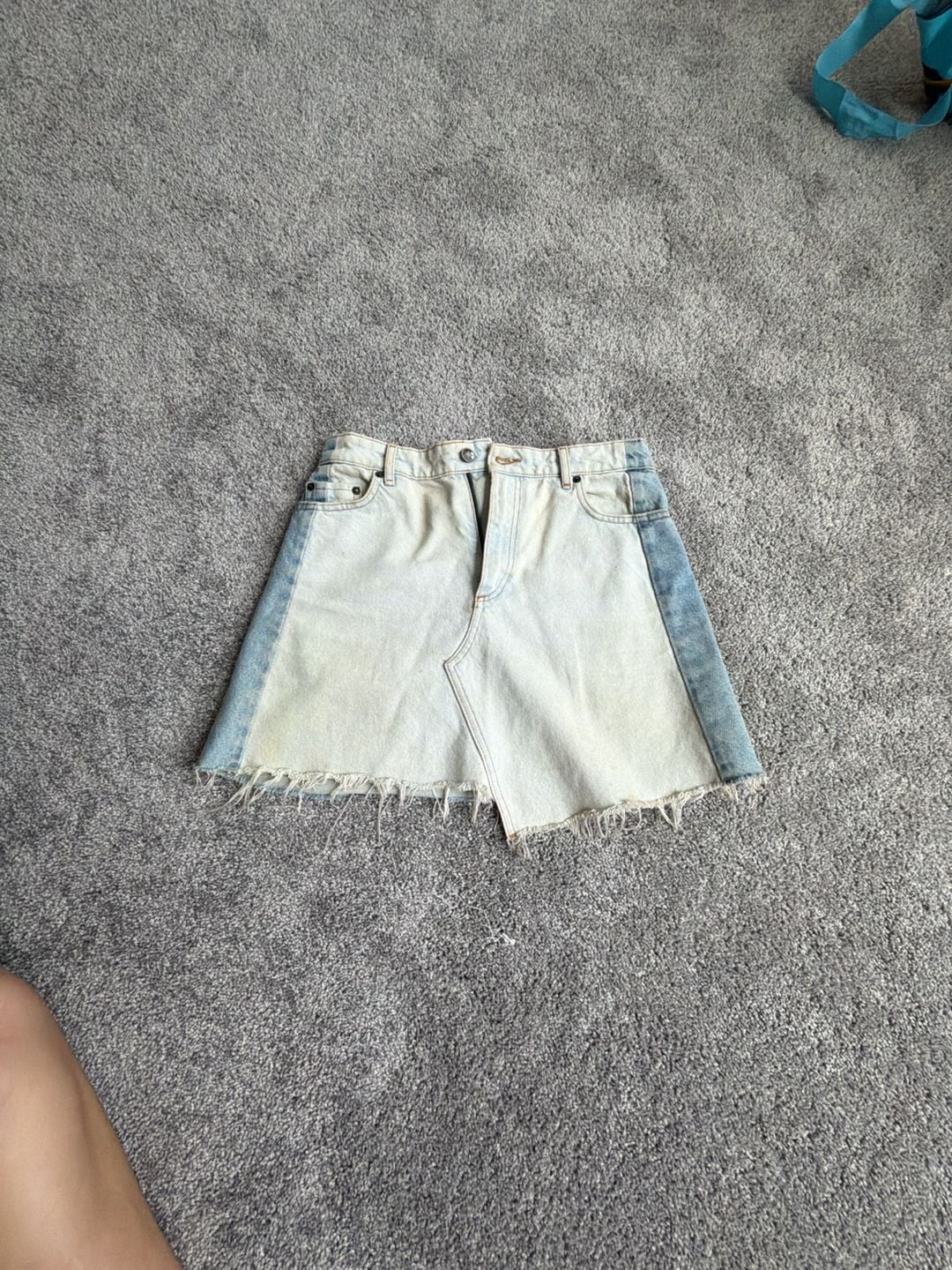& Other Stories Paris Atelier Two-Toned Raw Hem Denim Mini Skirt 2