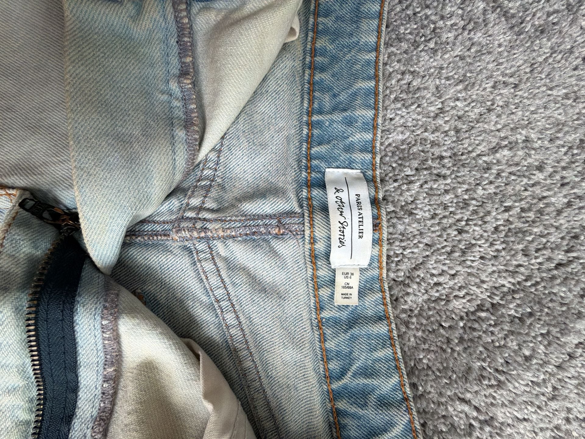 & Other Stories Paris Atelier Two-Toned Raw Hem Denim Mini Skirt 3