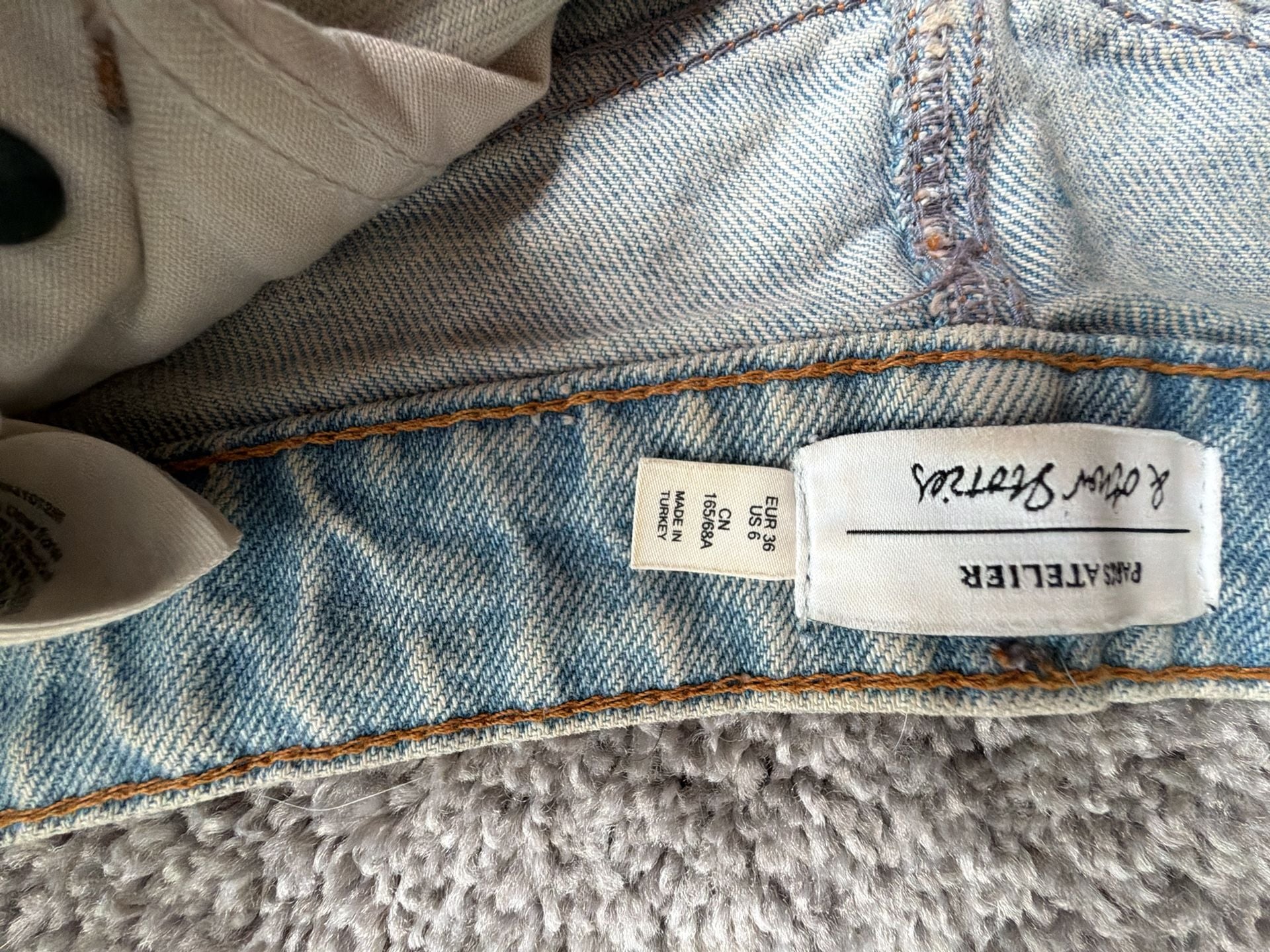 & Other Stories Paris Atelier Two-Toned Raw Hem Denim Mini Skirt 4