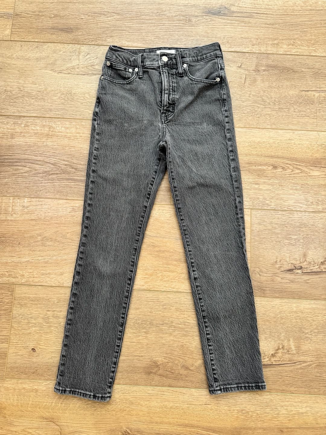 Madewell The Perfect Vintage Jeans Washed Black High Rise Straight Size 24 4