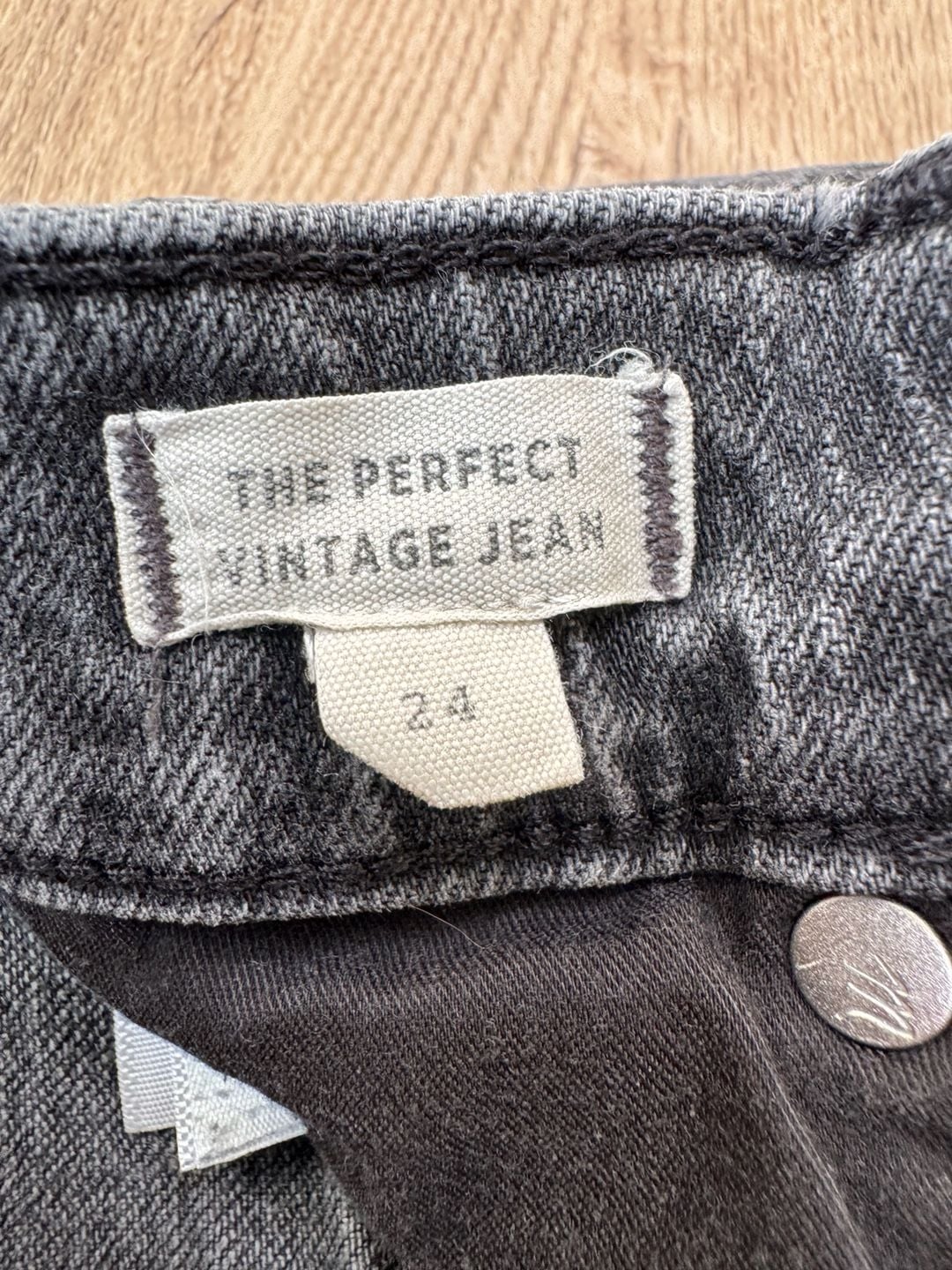 Madewell The Perfect Vintage Jeans Washed Black High Rise Straight Size 24 7