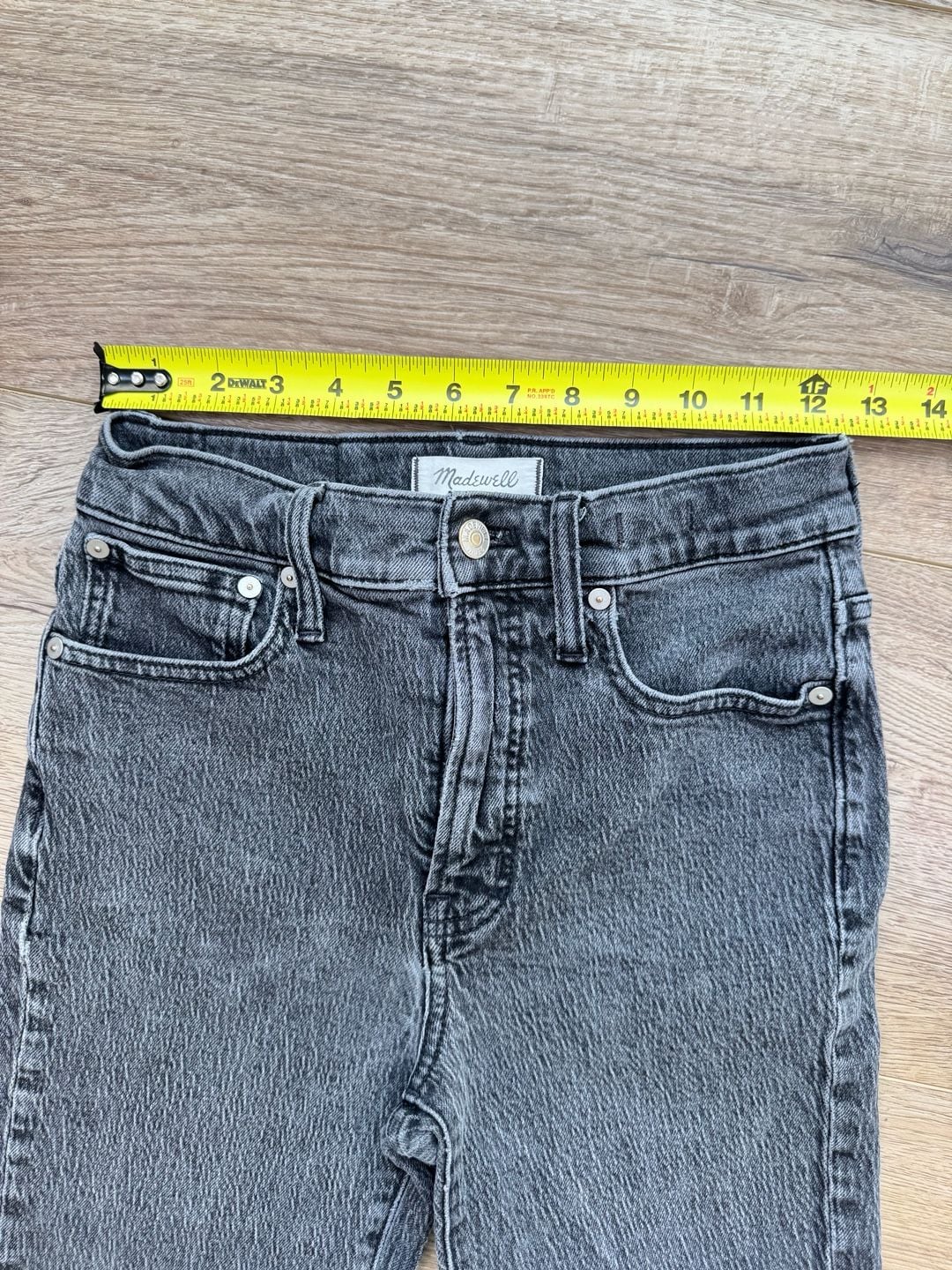 Madewell The Perfect Vintage Jeans Washed Black High Rise Straight Size 24 10