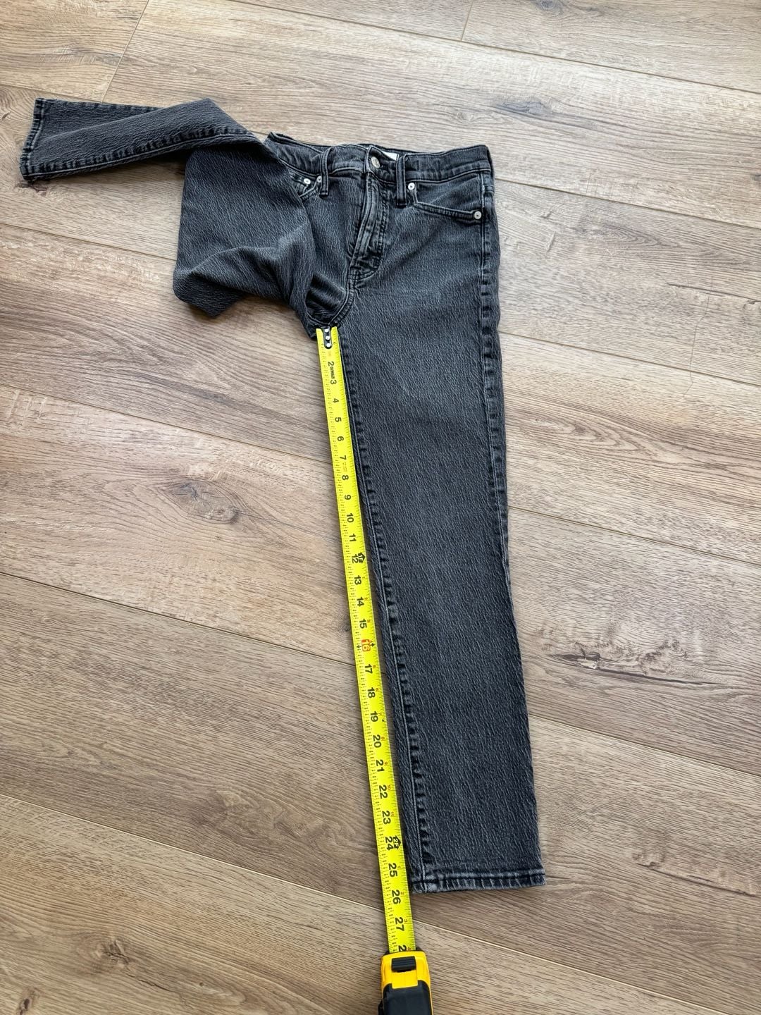 Madewell The Perfect Vintage Jeans Washed Black High Rise Straight Size 24 13