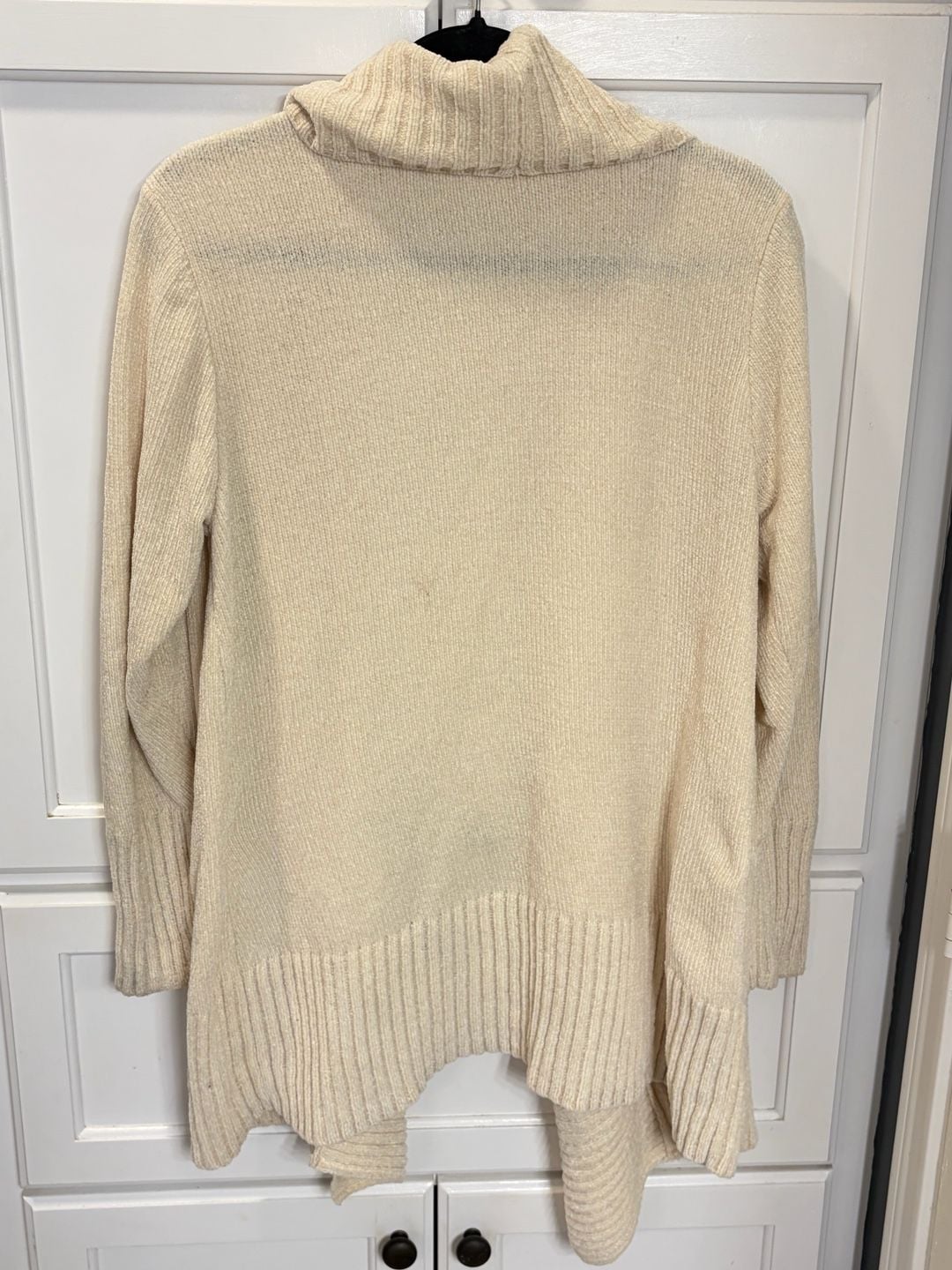 Seven7 Women's Ivory Chenille Open Front Ribbed Cardigan Granola Coastal 10