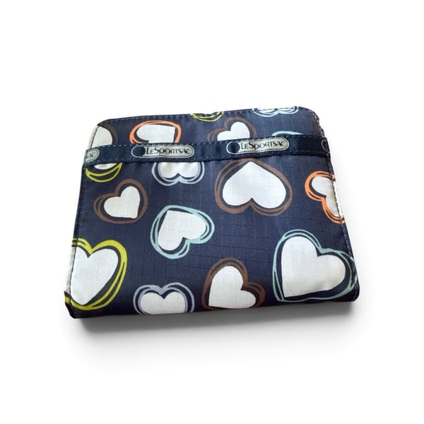 Vintage LeSportsac Miss You Heart Print Zip-Around Wallet NWT 