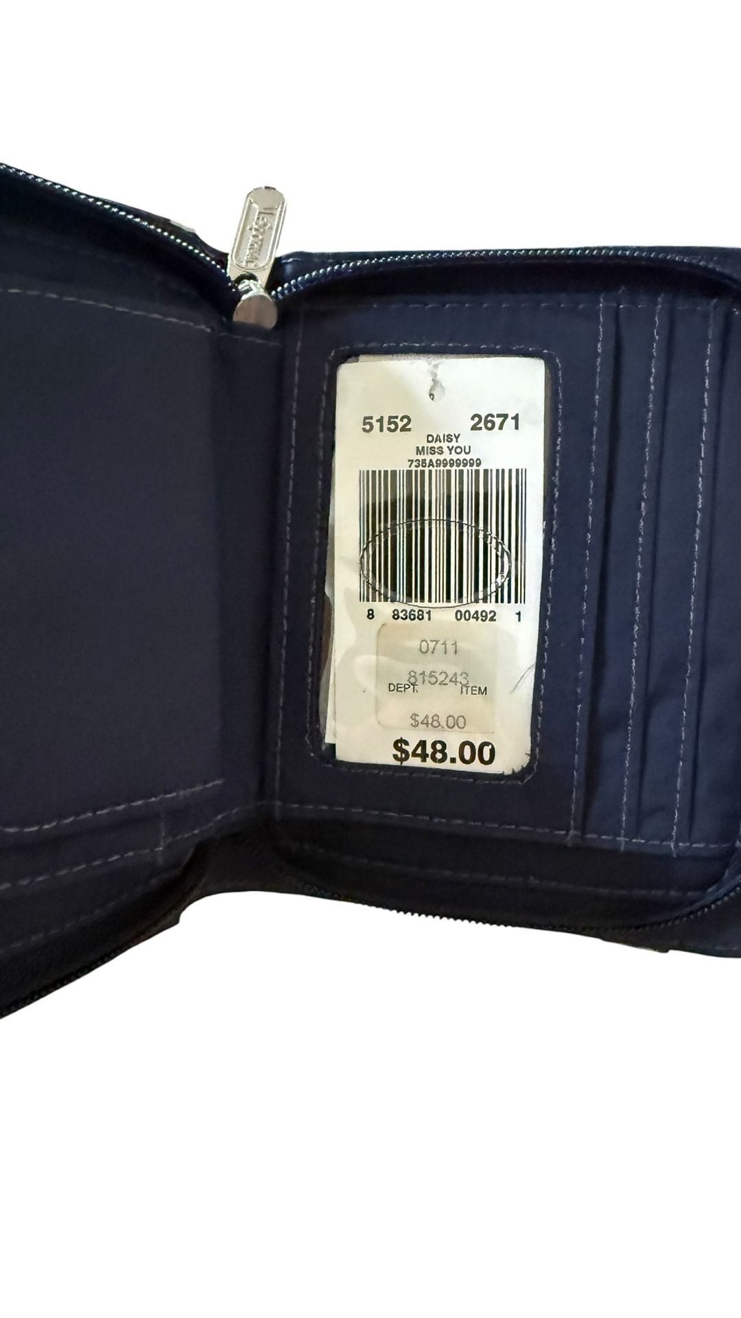 Vintage LeSportsac Miss You Heart Print Zip-Around Wallet NWT 5