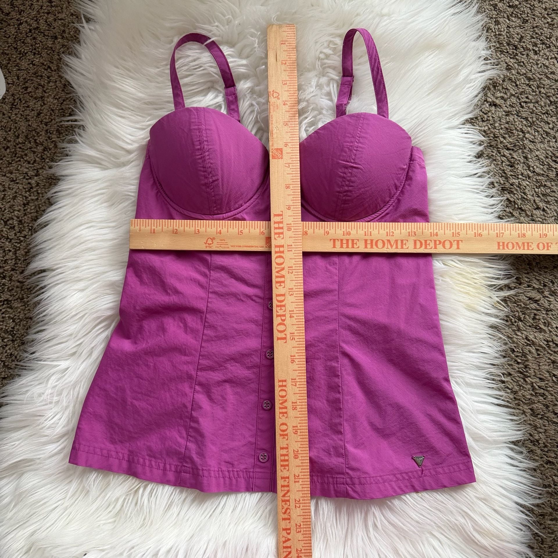 2000s Guess Pink Corset Cami Bustier Top McBling Coquette Medium 7