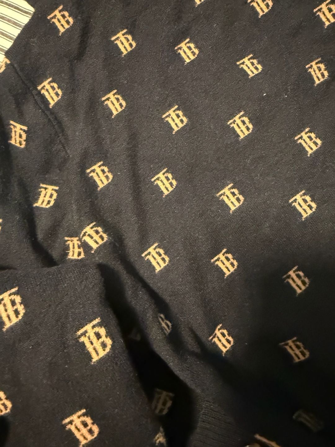 Burberry Black Wool TB Monogram Knit Cardigan 4